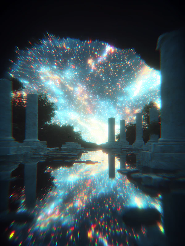 Ancient Ruins Under Stars