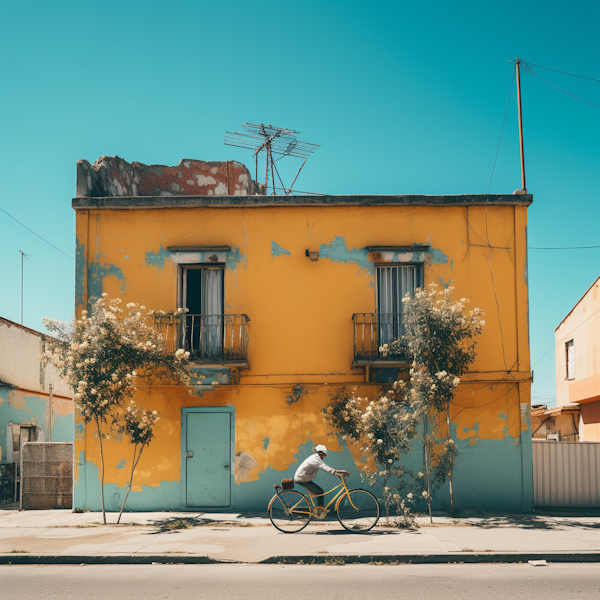 Calm Ride Past the Yellowed Facade