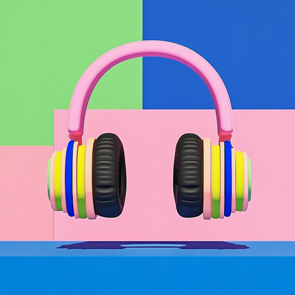 Colorful Headphones Art