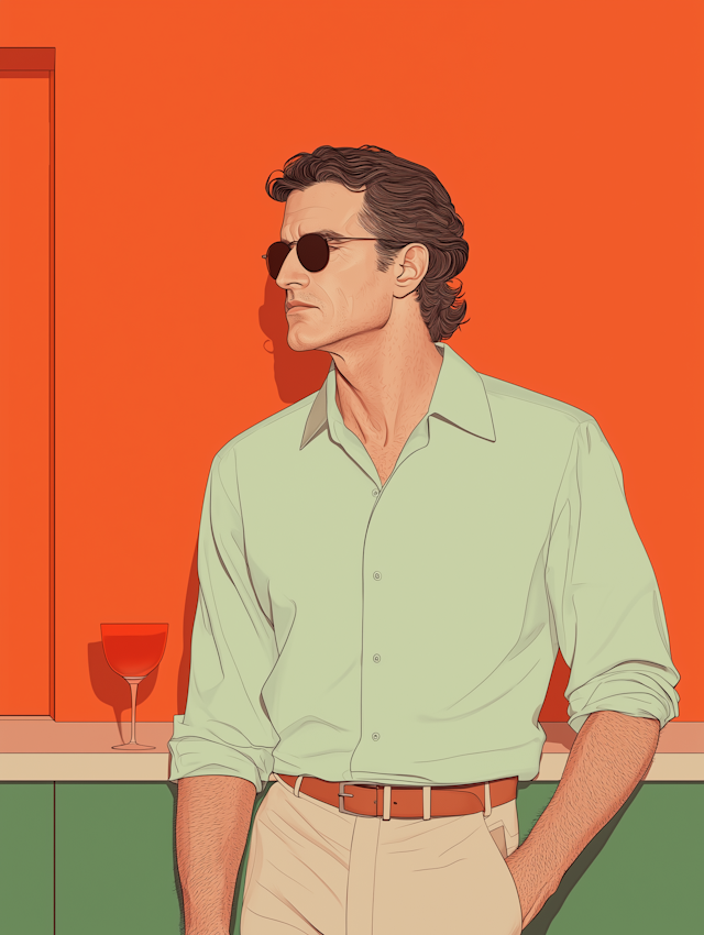 Stylish Man with Wine