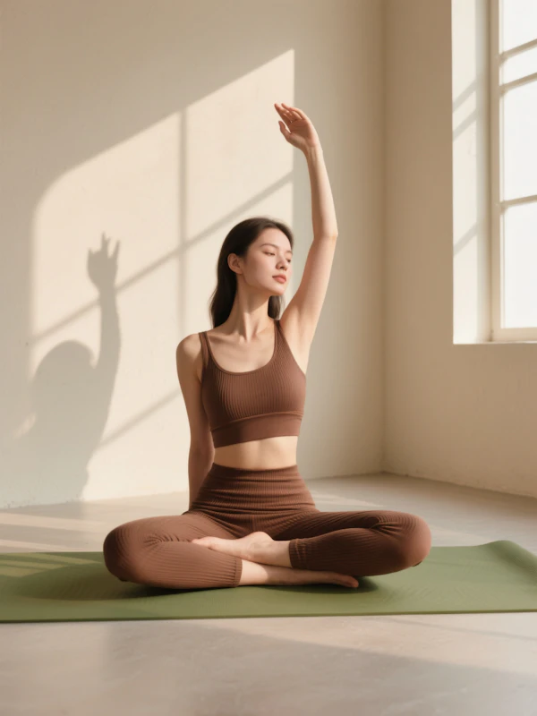 Woman Meditating on Mat