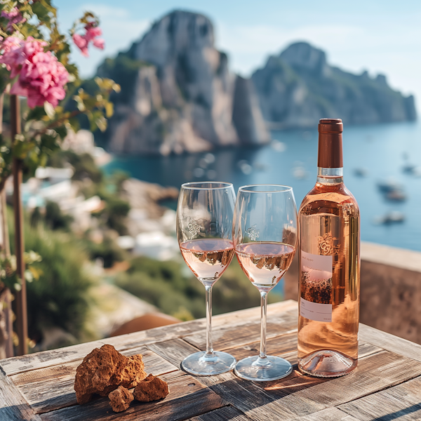 Serene Coastal Wine Setting