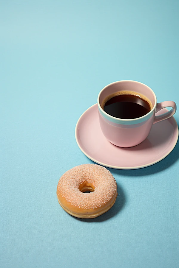 Pastel Coffee Break with Donut
