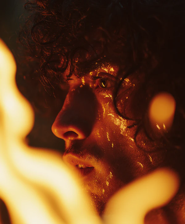 Fiery Gaze Portrait
