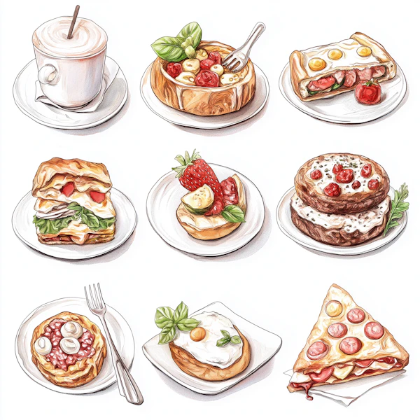 Breakfast Dishes Grid
