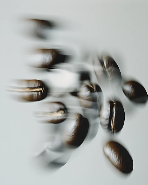 Coffee Beans in Motion