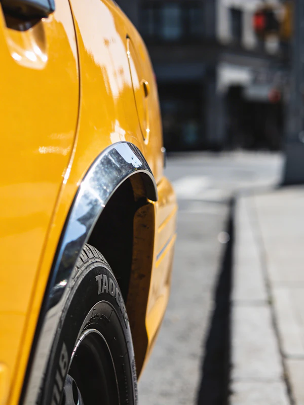 Yellow Vehicle Close-Up