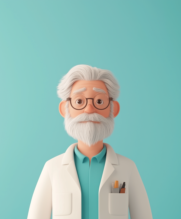 Whimsical Elderly Scientist