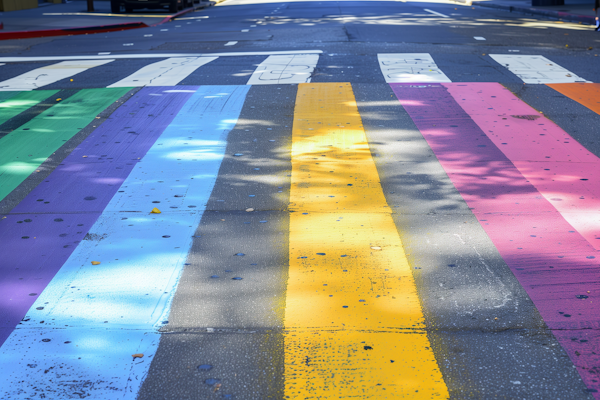 Vibrant Painted Crosswalk