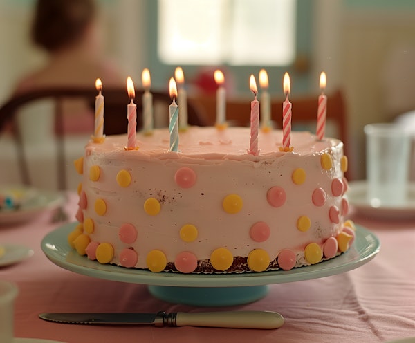 Cheerful Pink Birthday Cake