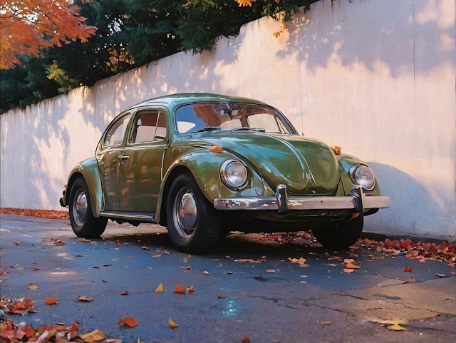 Classic Green Volkswagen Beetle