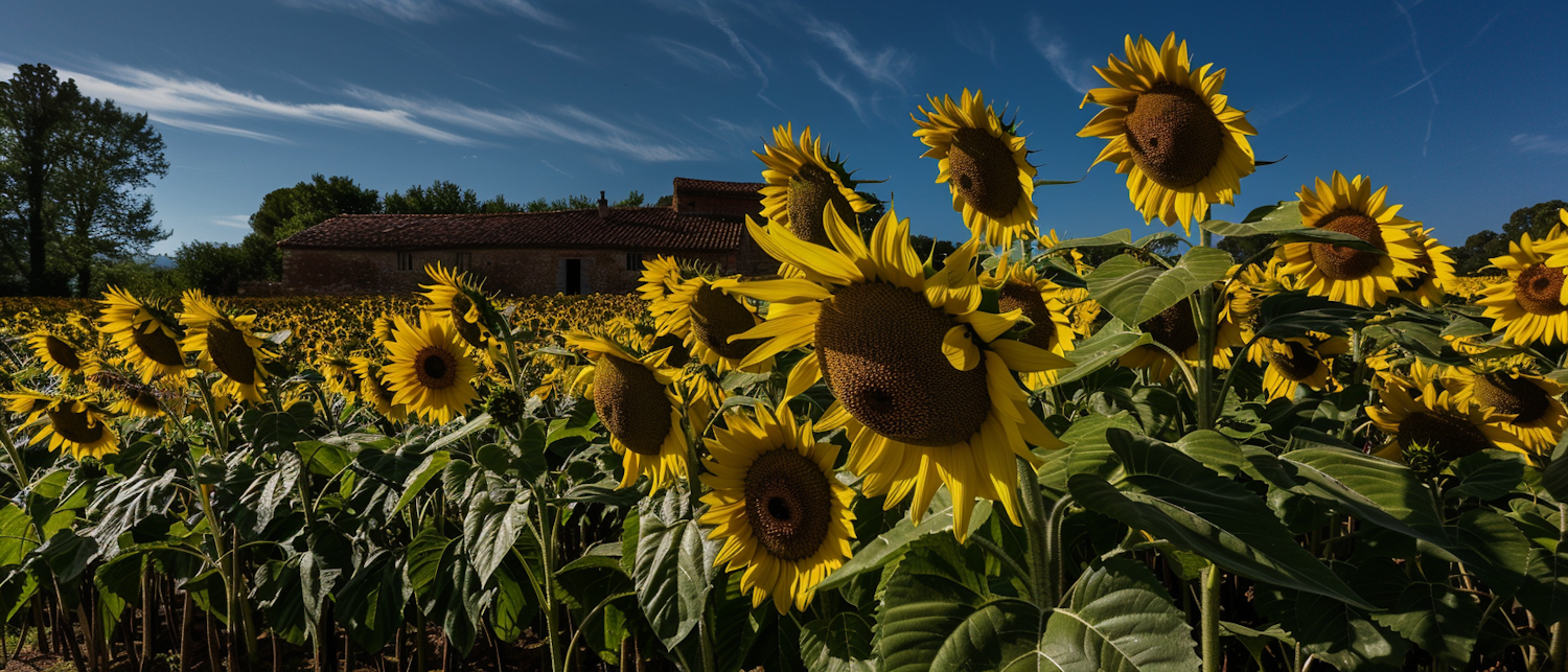 Sunflower Field Under Blue Sky