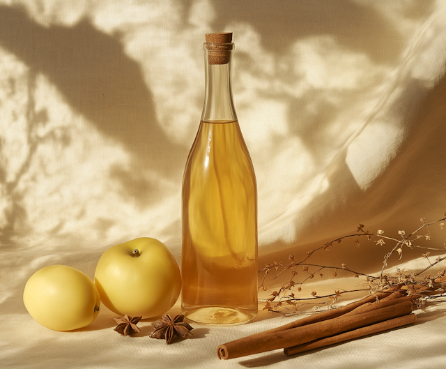 Still Life with Glass Bottle and Apples