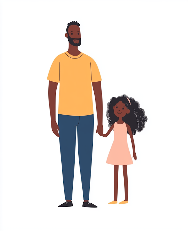 Father and Daughter Illustration