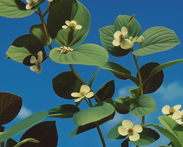 Vibrant Plant Against Blue Sky