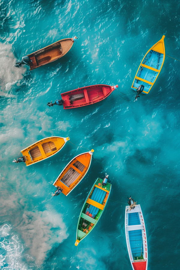 Vibrant Boats on Turquoise Water