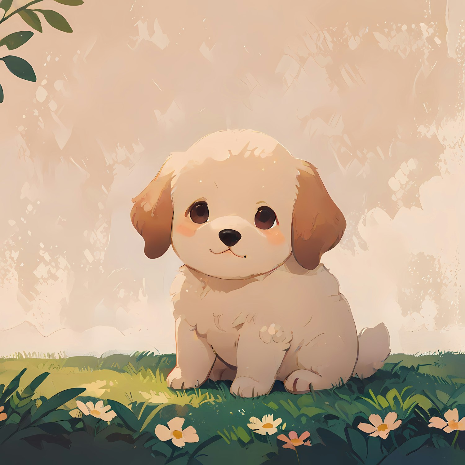 Adorable Puppy on Grass