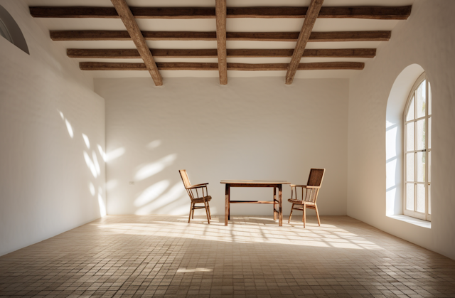 Serene Rustic Sunlit Interior