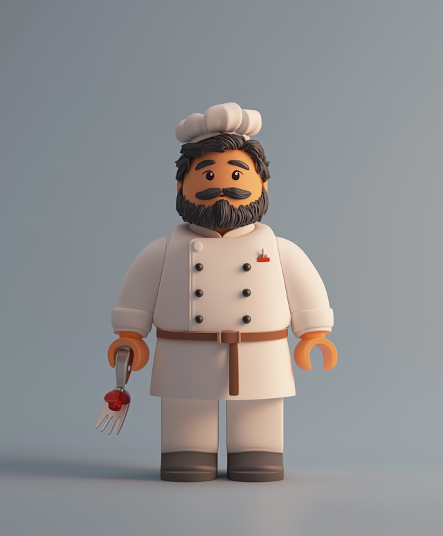 3D Illustration of Chef Figure