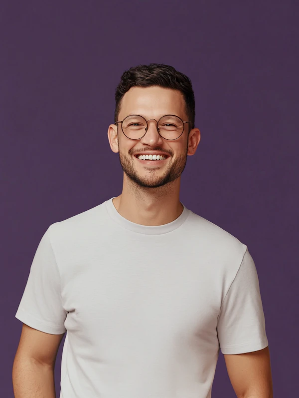 Smiling Man with Glasses