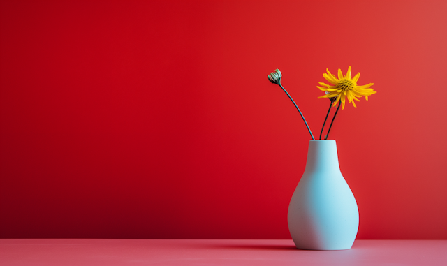 Minimalist Floral Arrangement with Complementary Colors