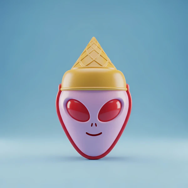 Alien with Ice Cream Hat