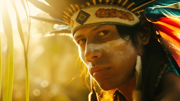 Native American Headdress Portrait