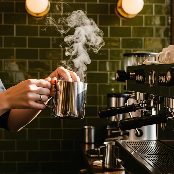 Barista Frothing Milk