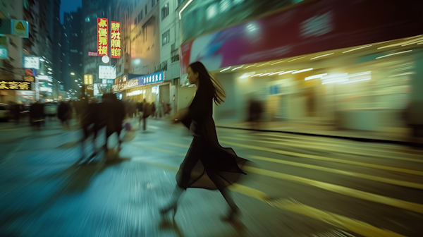 Urban Stride in Neon Glow