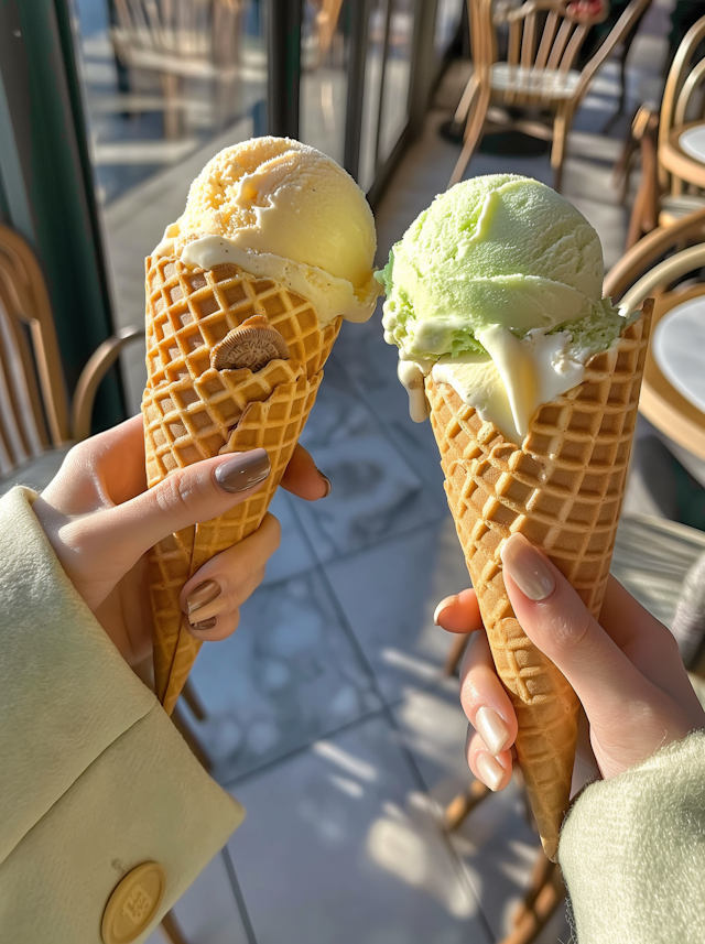 Hands Holding Ice Cream Cones