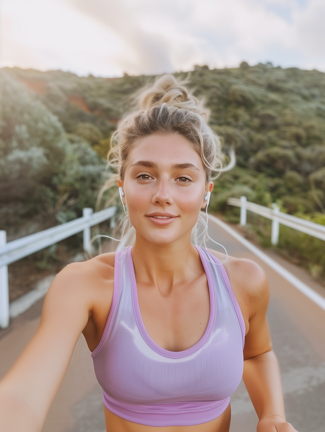 Woman Jogging Outdoors