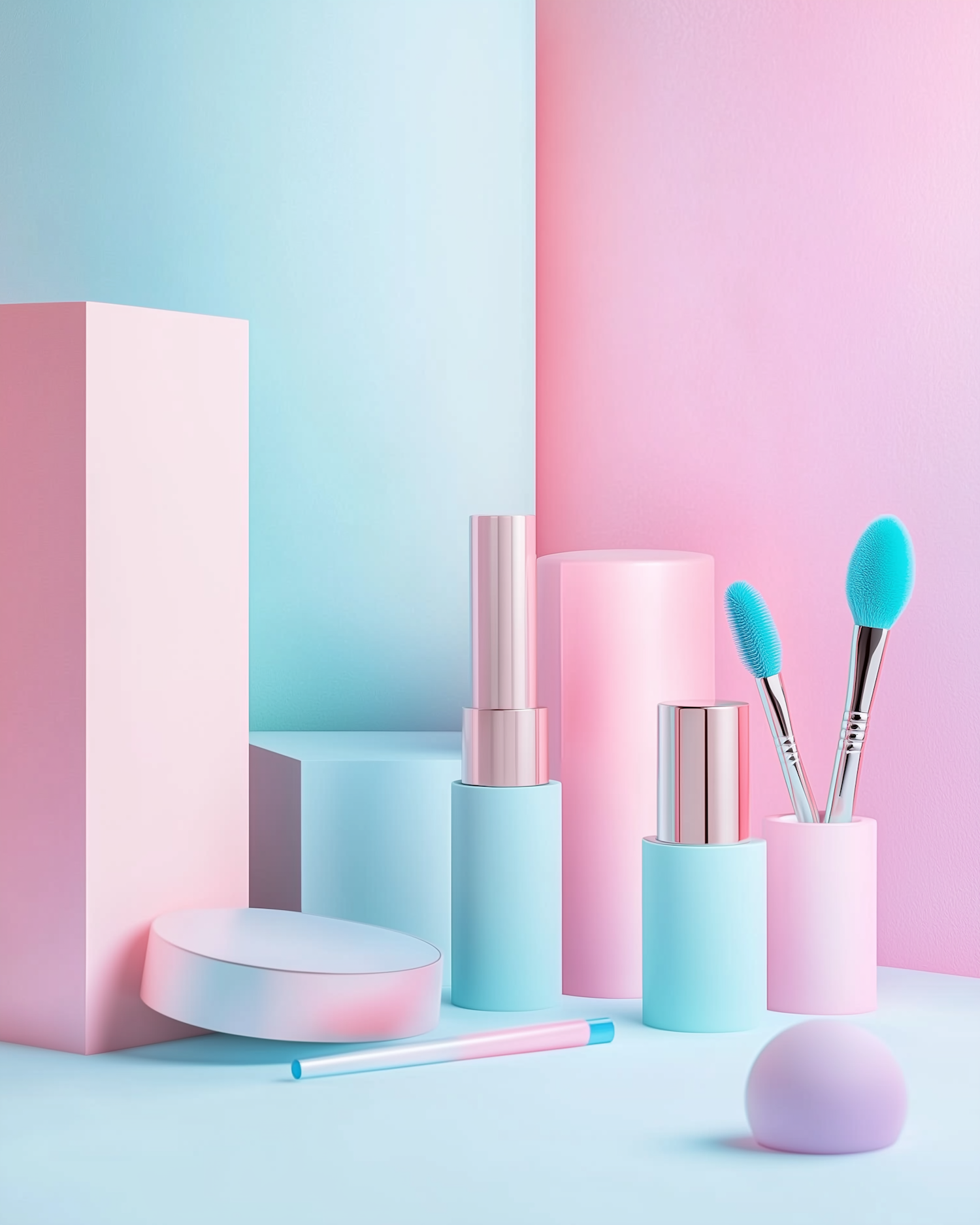 Pastel Cosmetic Arrangement