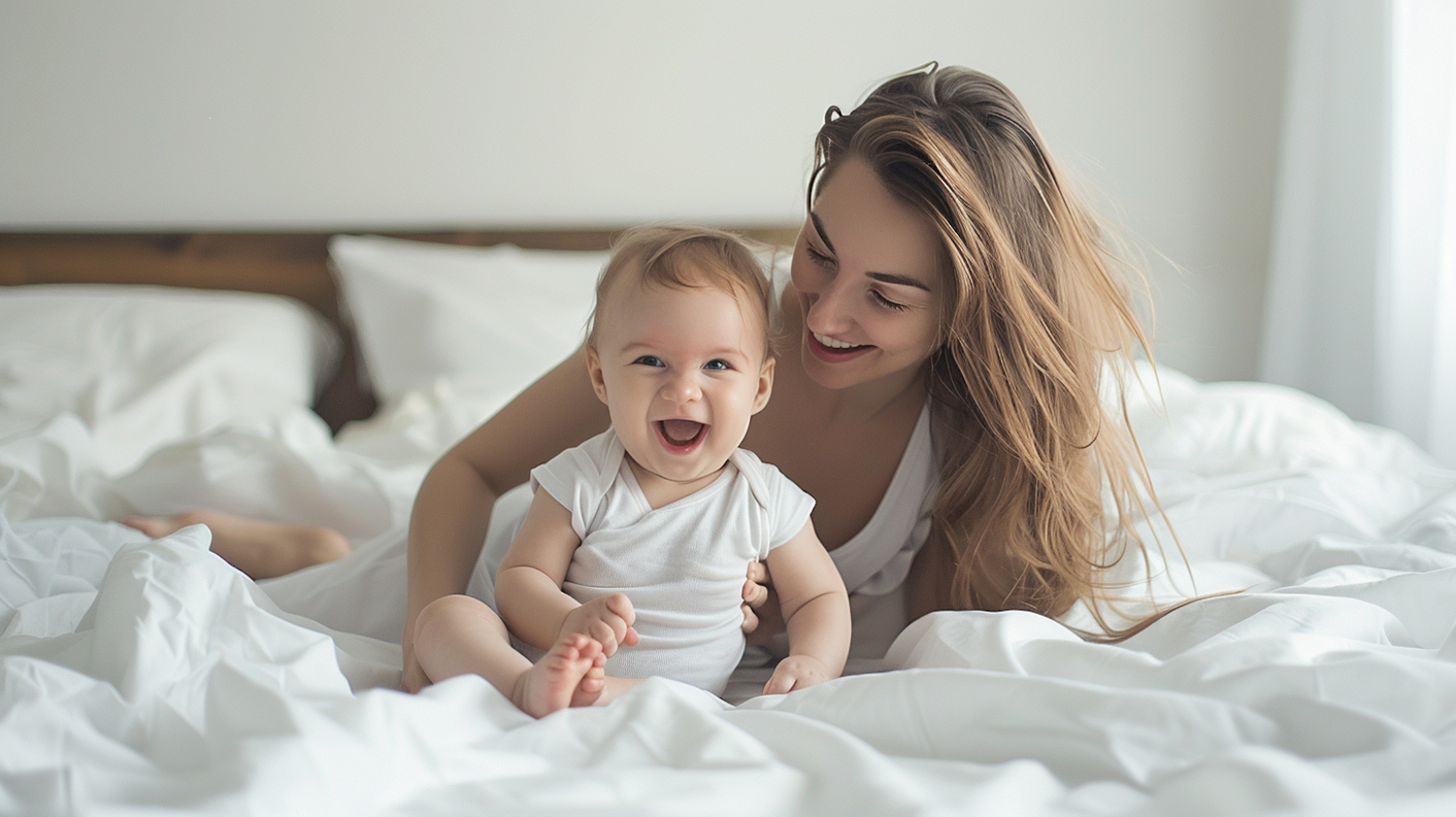 Tender Moment Between Mother and Baby