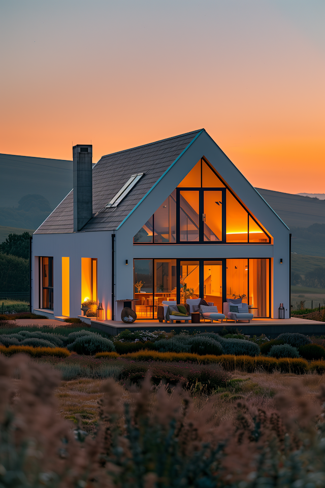 Modern House at Twilight