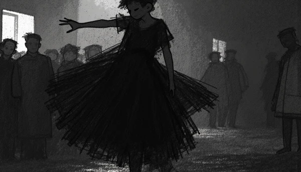 Monochromatic Dance Scene