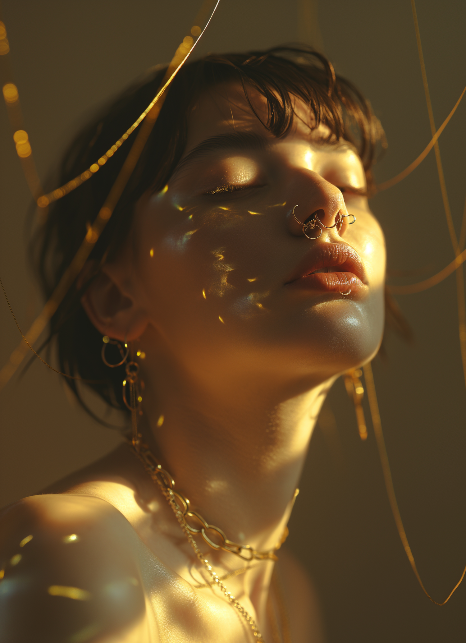 Golden Serenity: A Portrait of Contemplation