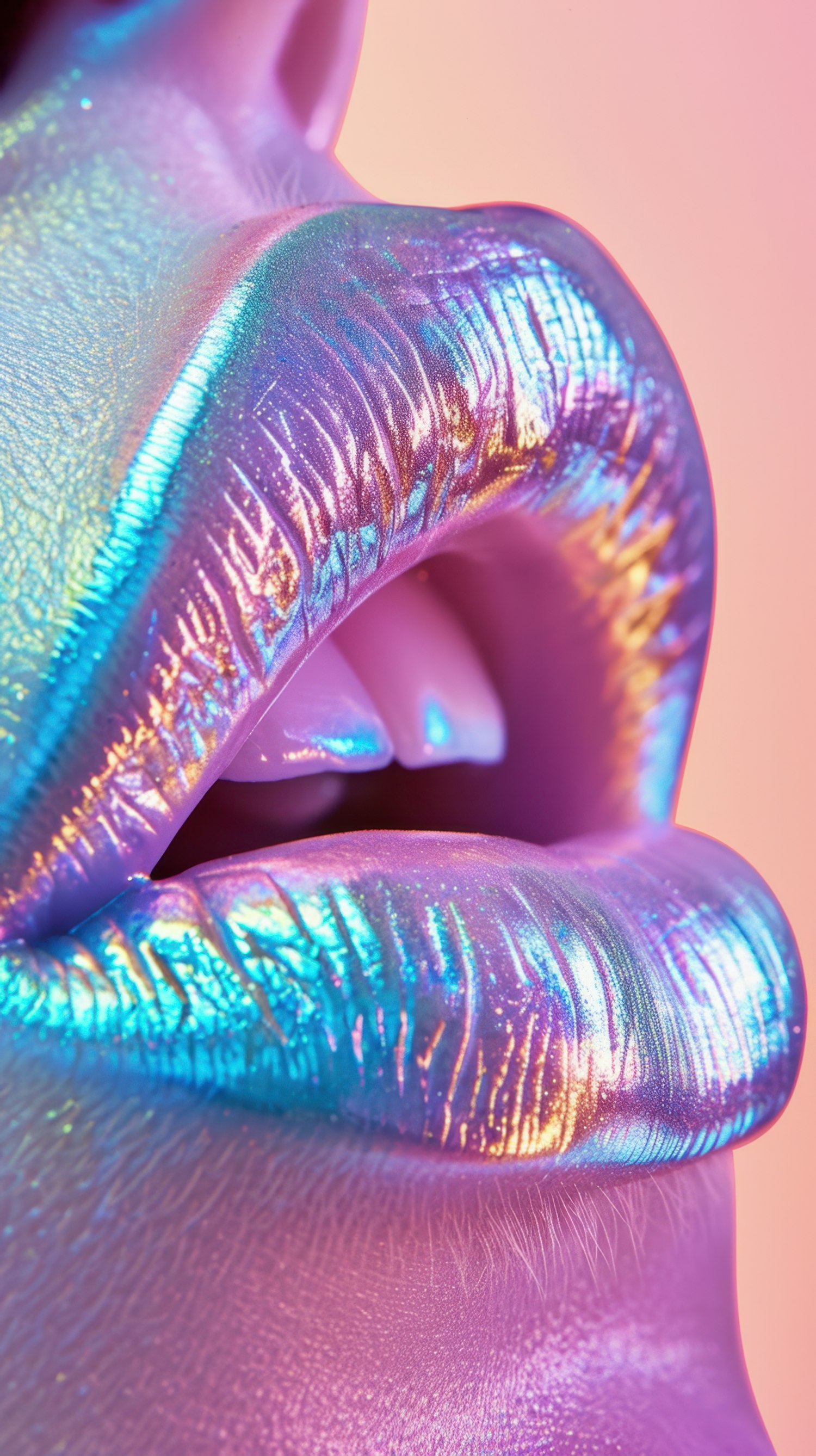 Iridescent Lips Close-Up