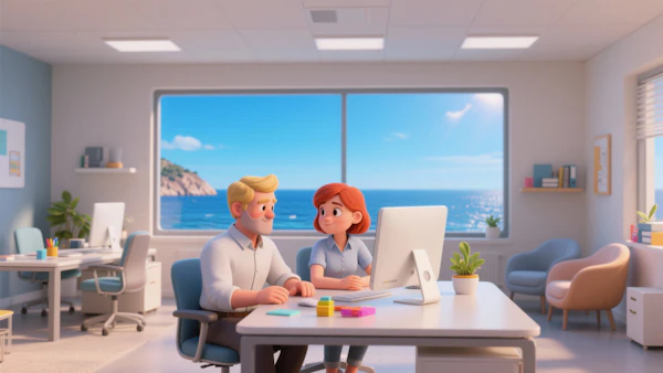 Bright Office Scene