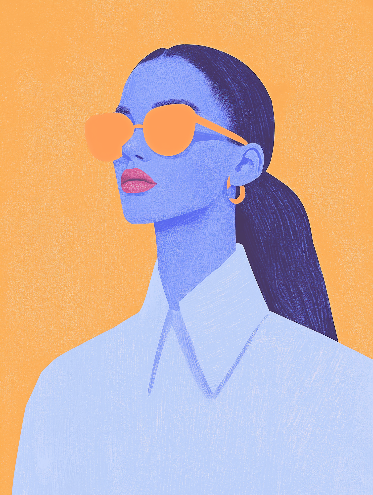 Stylized Portrait with Orange Sunglasses