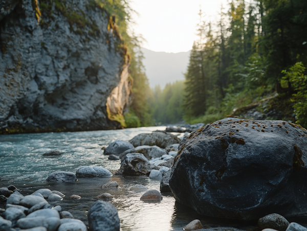 Serene River at Sunrise/Sunset