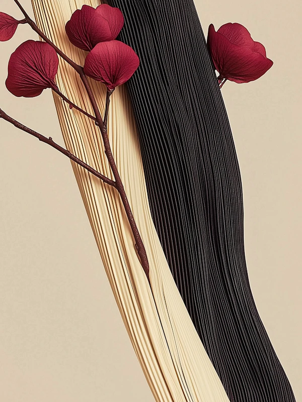 Red Flowers on Fabric