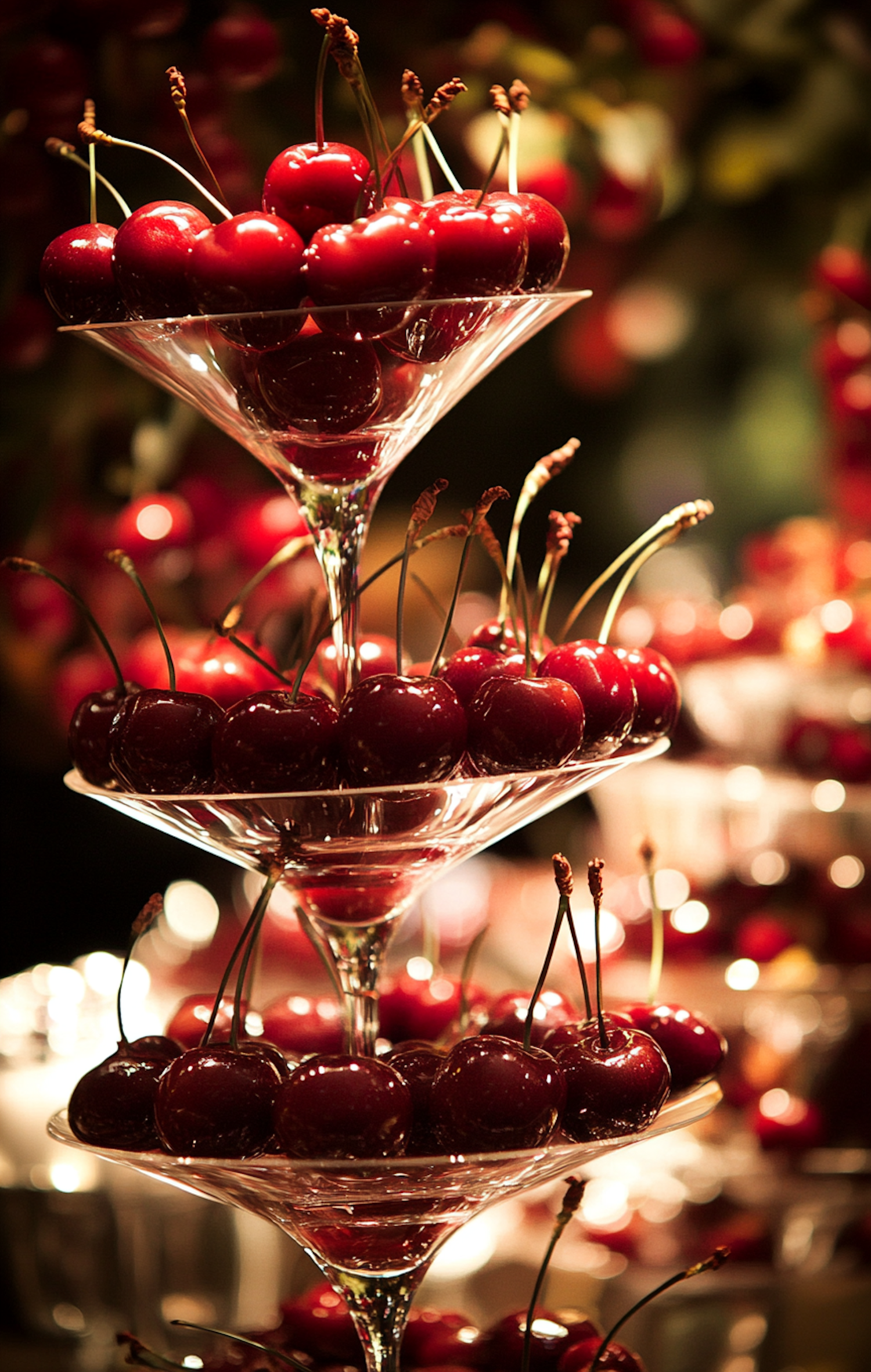 Cherries in Martini Glasses