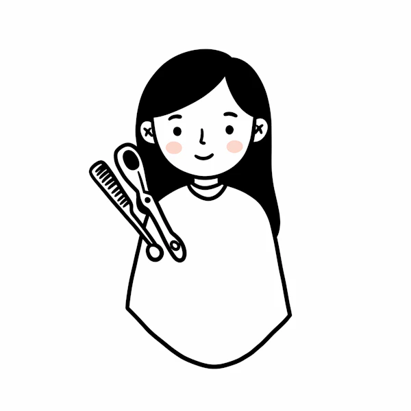 Hair Styling Illustration