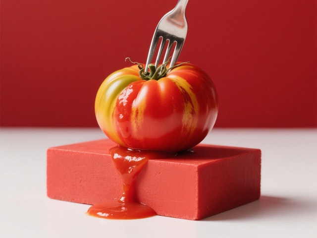 Tomato on Fork Art