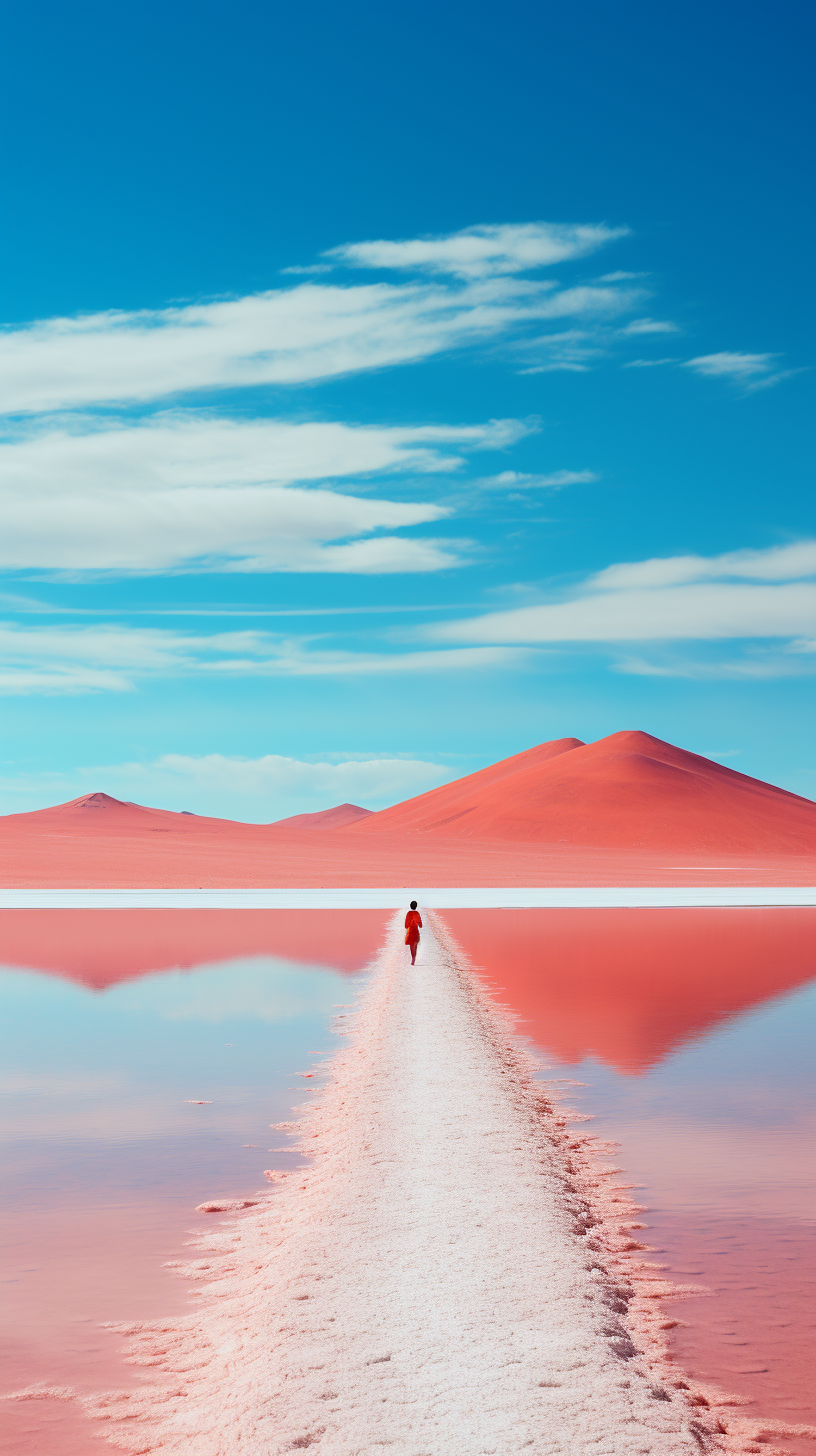 Solitary Journey Across the Crimson Dunes