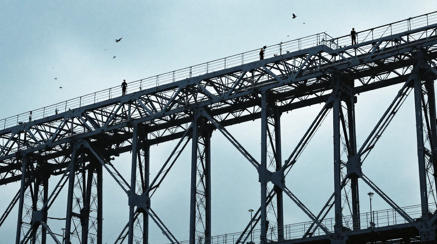 Industrial Bridge Silhouette