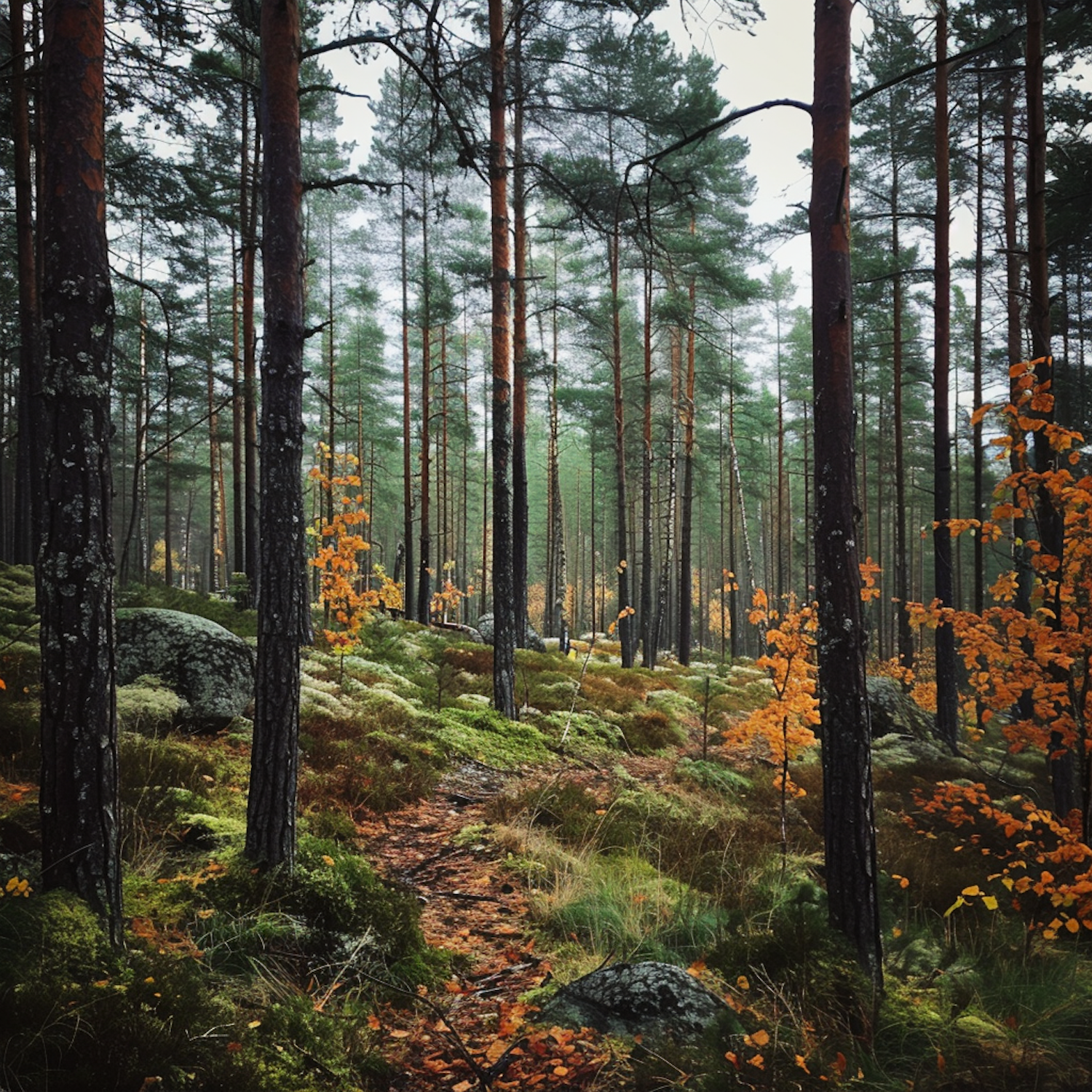 Serene Forest Path in Autumn