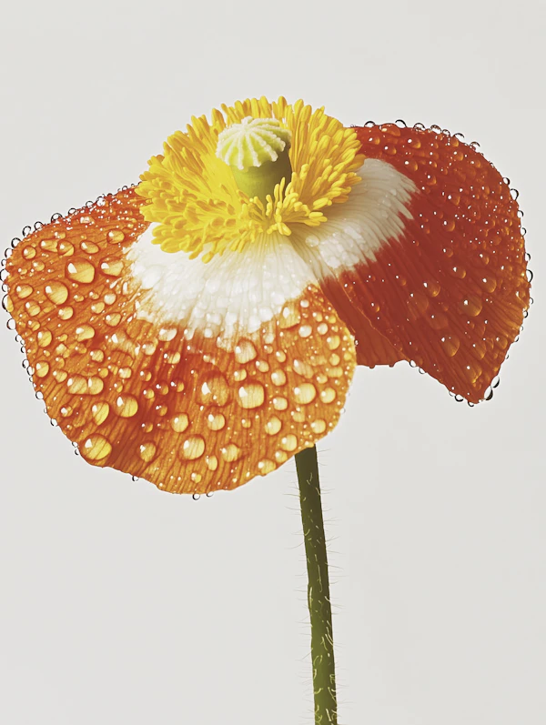 Dewy Poppy Close-Up