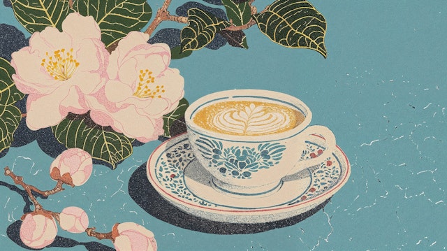 Elegant Coffee and Floral Harmony