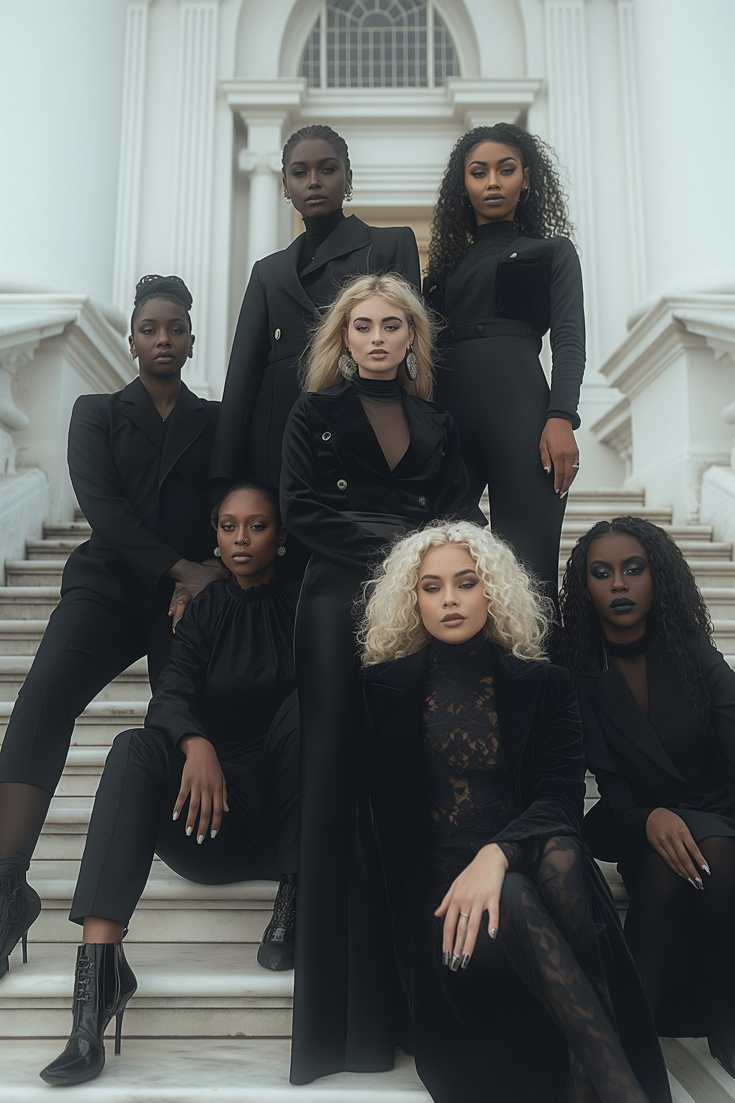 Elegant Women in Black Attire